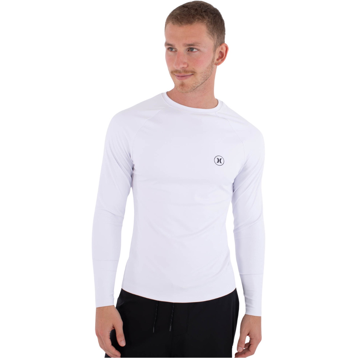2026 Hurley Hombres Camiseta Sin Mangas De Lycra Slim Fit Icon Circle De Manga Larga MLEU00008 - White